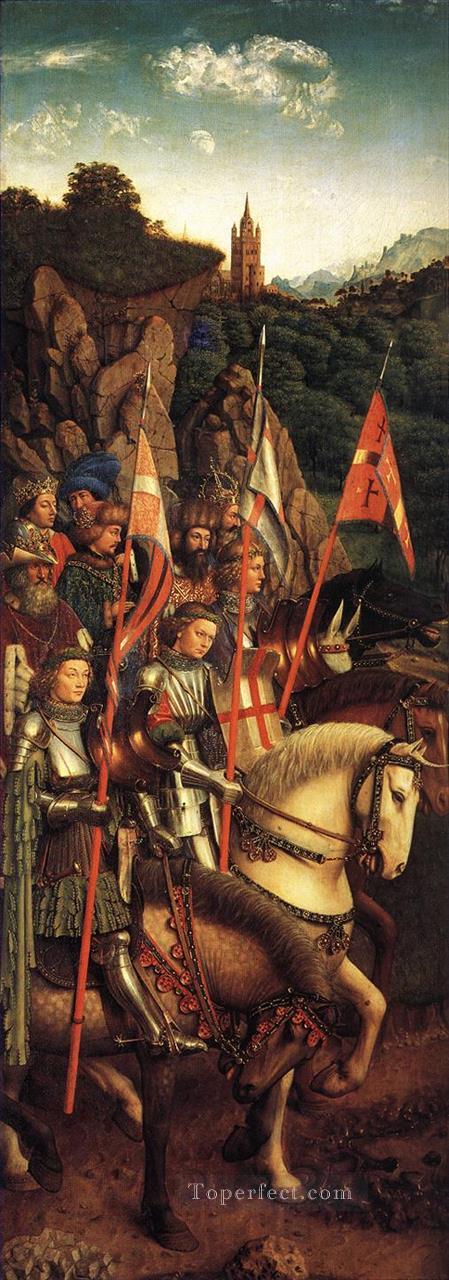 The Ghent Altarpiece The Soldiers of Christ Renaissance Jan van Eyck Oil Paintings
